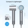 High Speed Hair Dryer ABIR SU9,360° Rotating Magnetic Nozzle,200mil Negative Ions,Low Noise,Blow Dryer 1600W Quick dry for Home 5
