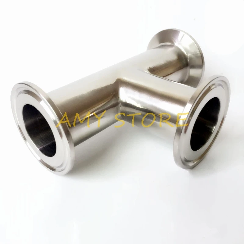 

38mm 1.5" Pipe OD SS304 Stainless Steel Sanitary Ferrule Equal Tee Connector Pipe Fitting Tri Clamp Ferrule OD:50.5mm