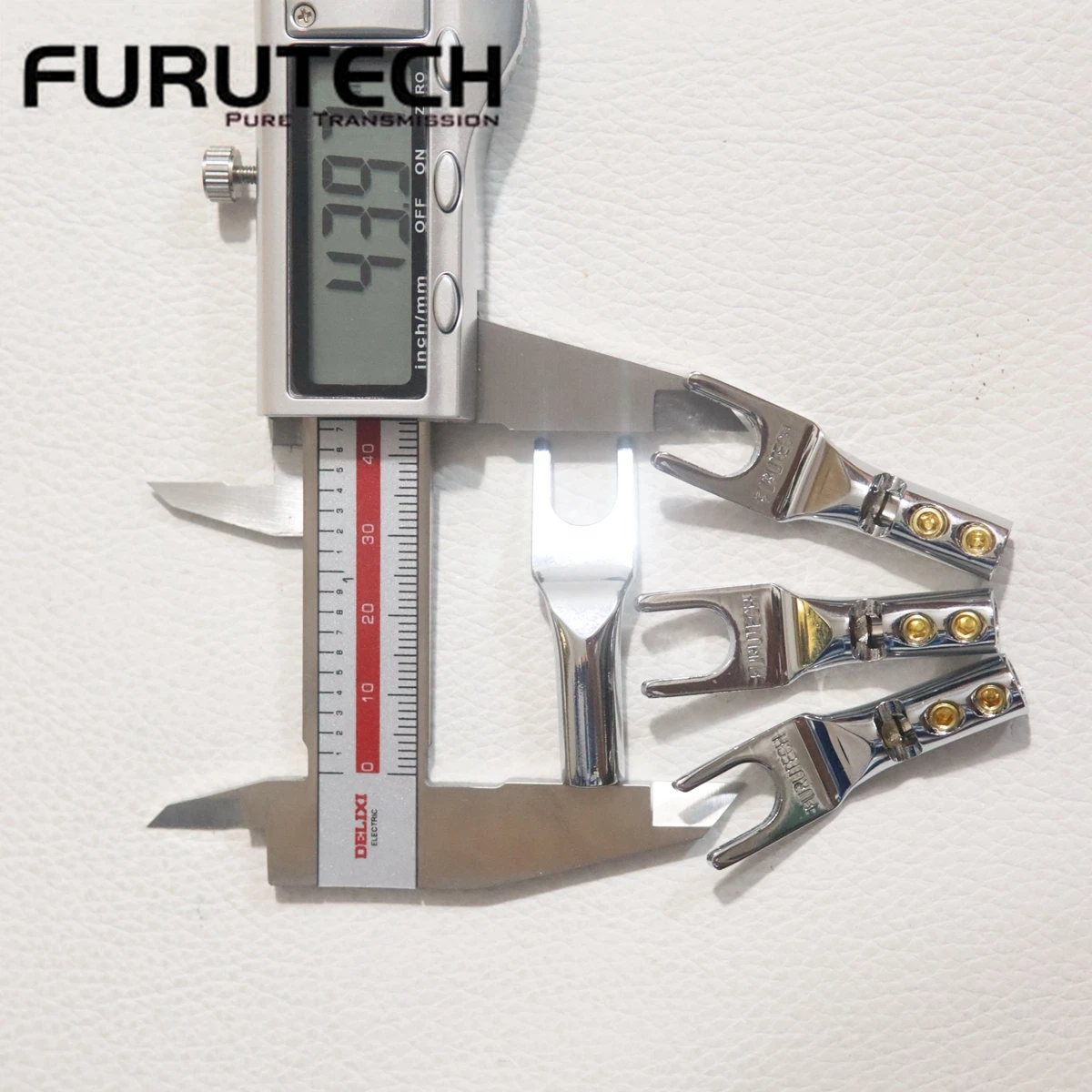 Original FURUTECH FP-201 goldenes Lautsprecherkabel, Y-Flachstecker, U-Gabel, nicht magnetische Verstärkerkabel, Anschlüsse, einfache Installation ohne Schweißen – Detail 3