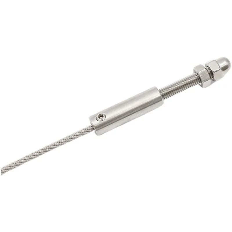 Cable Railing 3mm Threaded Stud Tension End Fitting Toggle Anchor Terminal for 1/8" Wire Rope Wood Stair Deck Post Hook