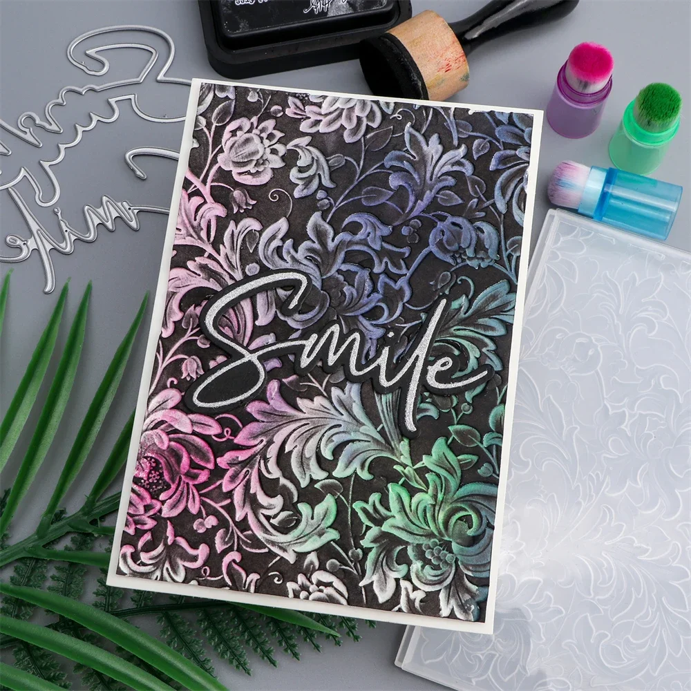 Embossing Folder 3D Blooming Flowers Tulip Geometric Patterns Background For Adding Textured Detail To Paper Crafting Project