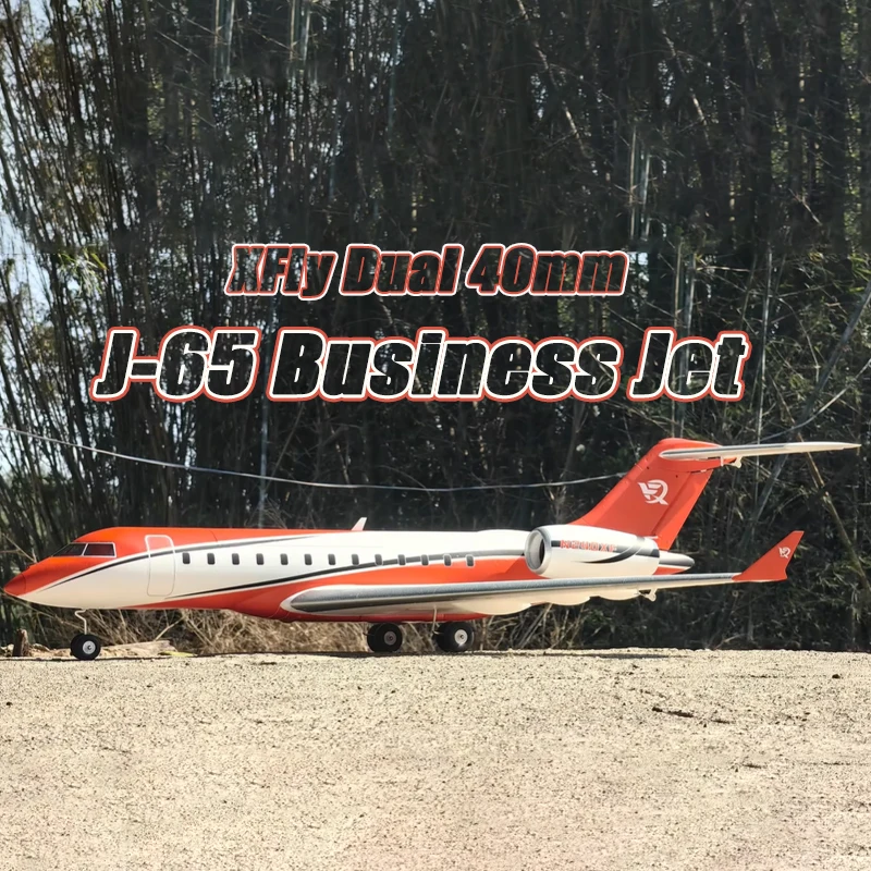 XFly 듀얼 40mm J65 비즈니스 제트 전동 RC 고정익 모형 비행기 원격 조..