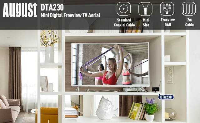 DTA230 Mini antena de TV digital para Freeview TV y DAB Radio