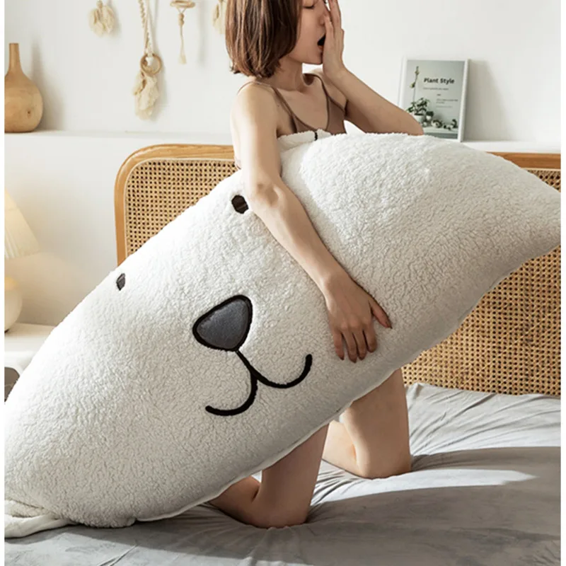 

Бархатная задняя подушка из ягненка, милая детская подушка, детская пушистая большая подушка для спинки для спальни, подушка для обнимания, моющаяся кровать, поддержка, Молодежный Декор