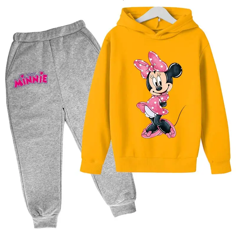 thumbnail image 1 of Conjunto de ropa de Minnie Mouse para niñas pequeñas con traje de otoño e invierno Conjunto de sudaderas con capucha de Mickey Mouse para niños pequeños Ropa para niños pequeños, 1 of 5