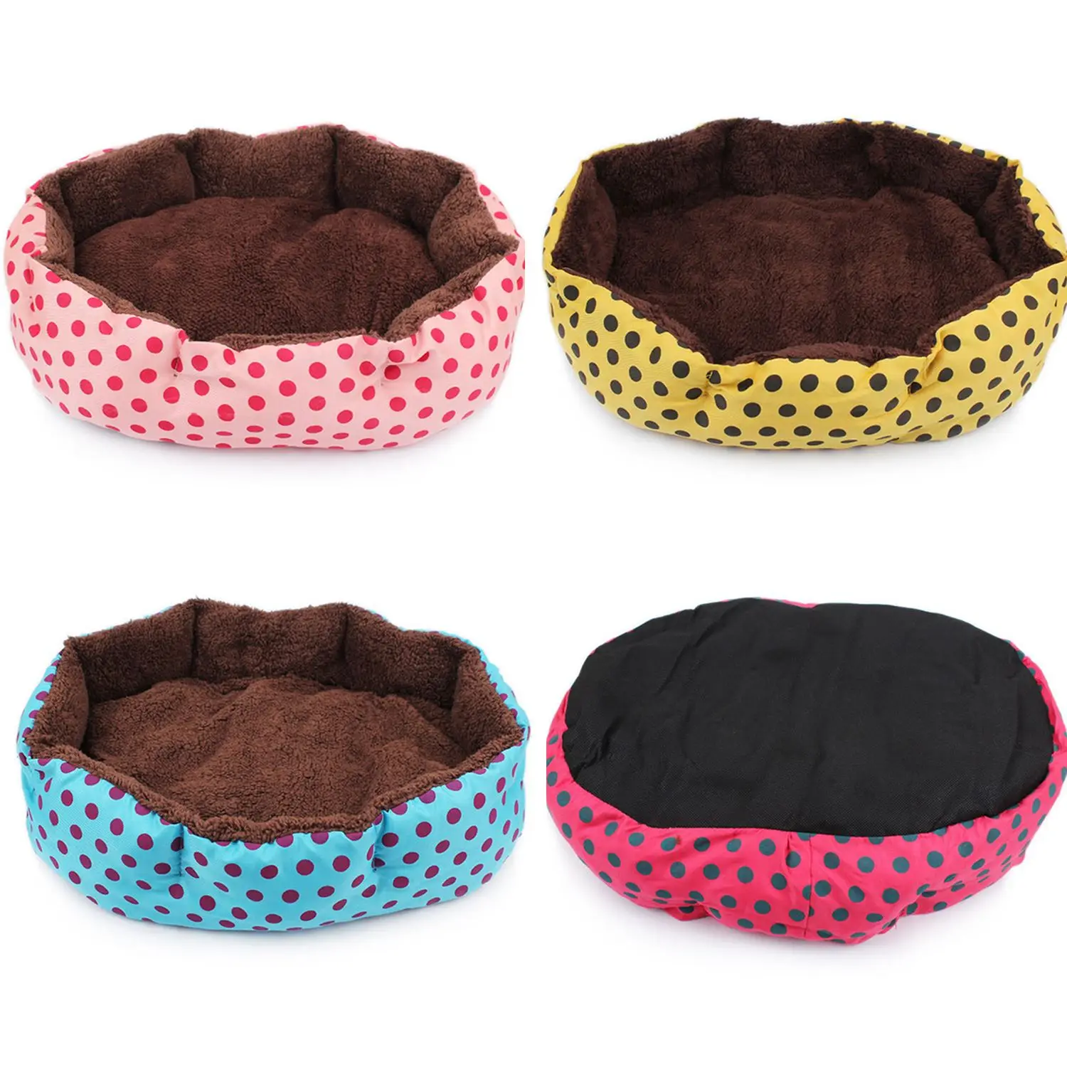 Pet Bed Warm Winter Bed Dog Cat Bed Soft Wool Point Design Pet Nest Con Tappetini Rimovibili Cuccia A Forma Ottagonale Cat Dog Sofa Bed