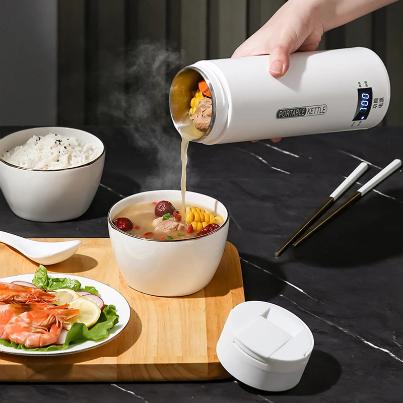 110V/220V 500ml Electric Kettle Portable Travel Boil Water Cup Thermo Pot Smart Teapot Temperature Adjustment Kettle LED Display 3