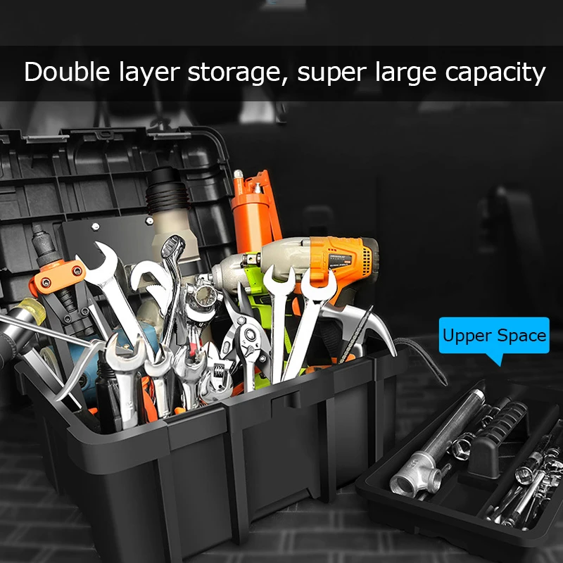 Large Tool Box Increase In Height Suitcases Hardware Parts Box Portable Tool  Organizer Professional ToolBox For Garage Workshop - AliExpress