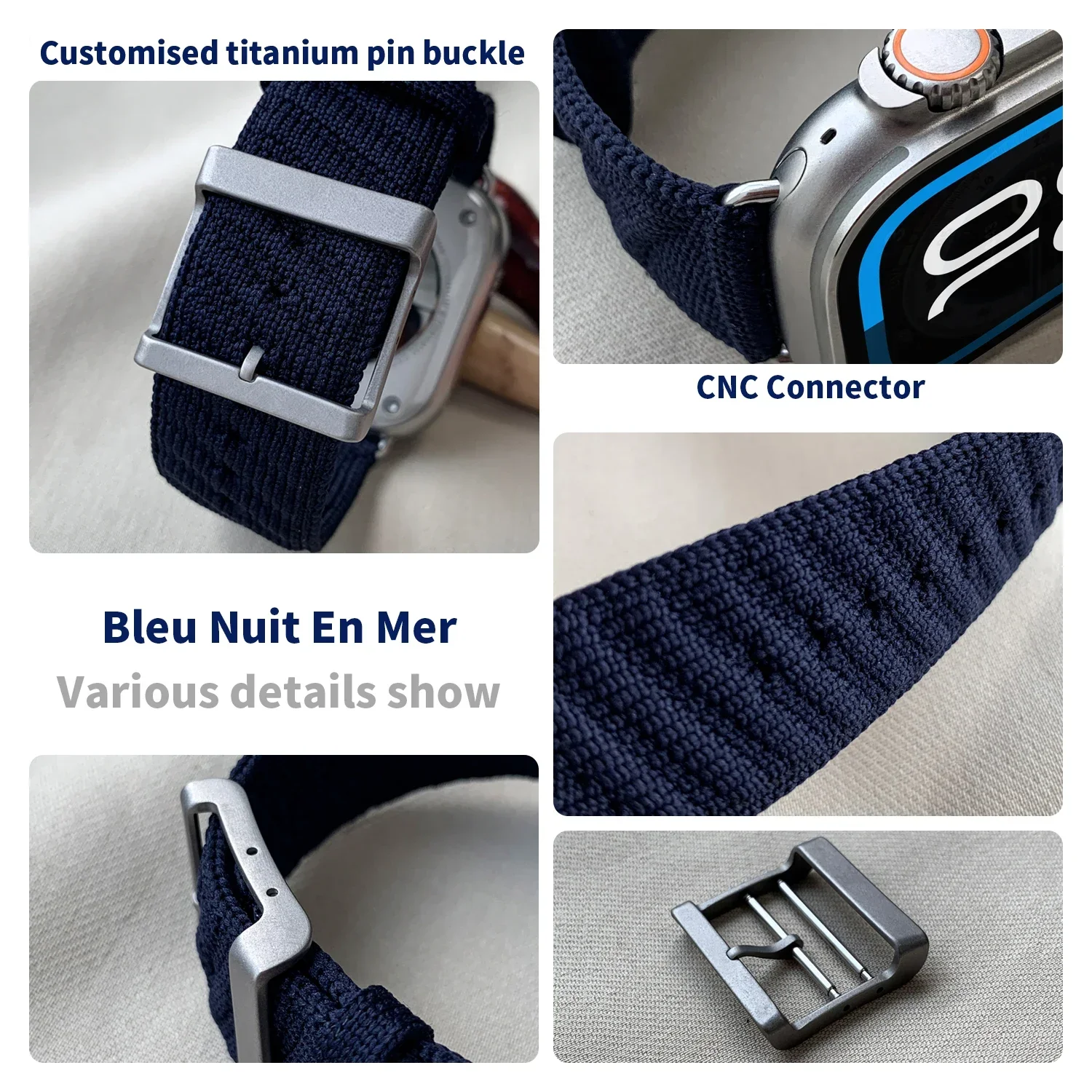 Nylon Ocean Strap in Midnight Blue
