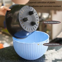 European Style Honeycomb Pattern Imitation Rattan Hanging Hanging Plastic Flower Pot Hanging Pot Indoor Hanging Basket 5