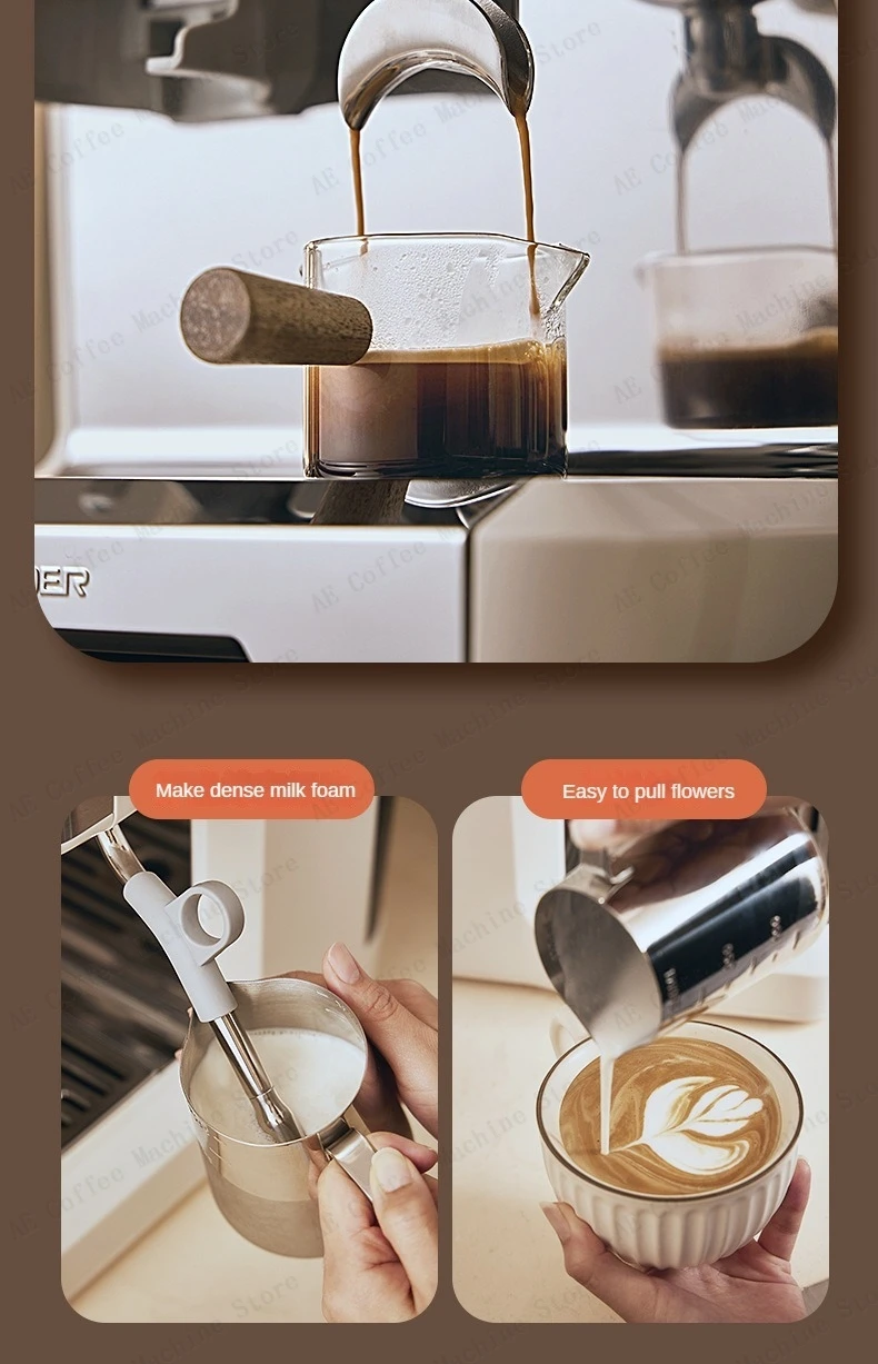 Description Picture 6 of itemGrinder Integrated Coffee Machine Home-business Dual-use Professional Coffee Machine Double Boiler Heated Coffee Maker