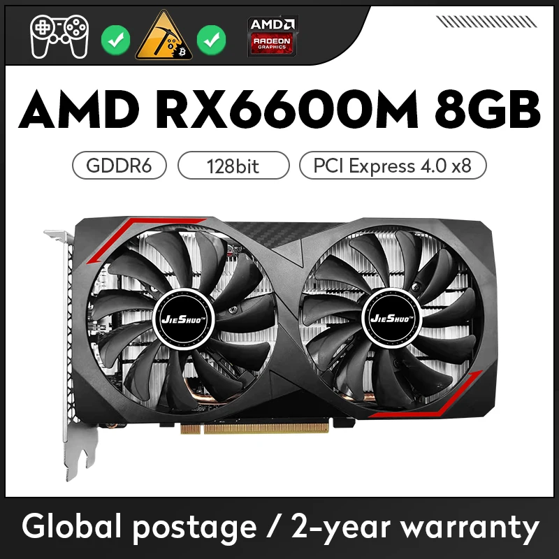 Brand New Jieshuo Rx 6600m 8g 128bit Gddr6 Hashrate Up To 31mh, Amd