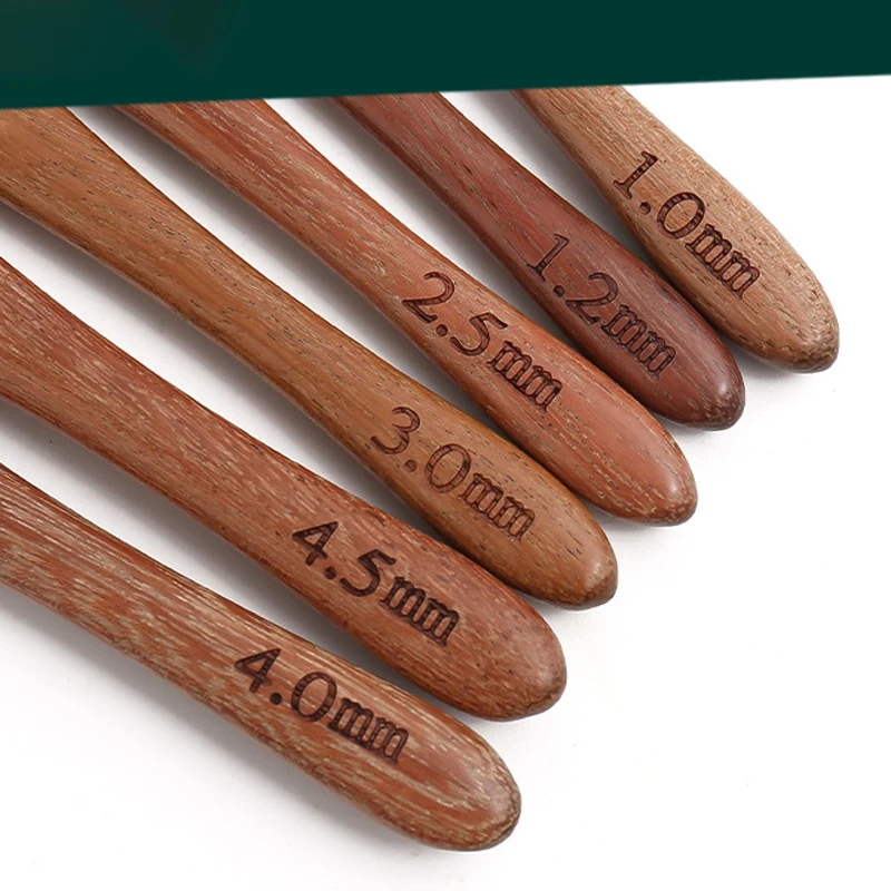 Blood sandalwood handle stainless steel crochet hook, fine hook head, needle, yarn, doll weaving tool, handmade orchid crochet h 7 S5424b98598a343e19142dd6a49c1d0faZ