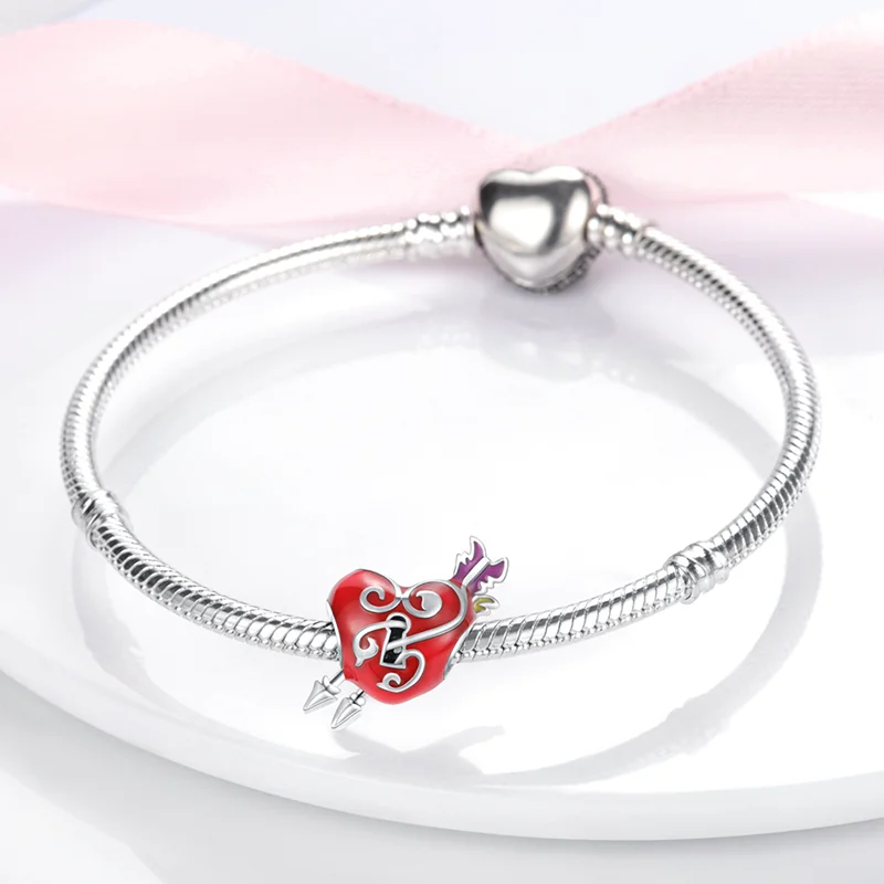 pandora charm bracelet Hot Sale Heart Shape Bead Charms De Plata 925 Fit Original Pandora Bracelet Diy Support Wholesale Dropshipping For Bangle Making mens wedding bands