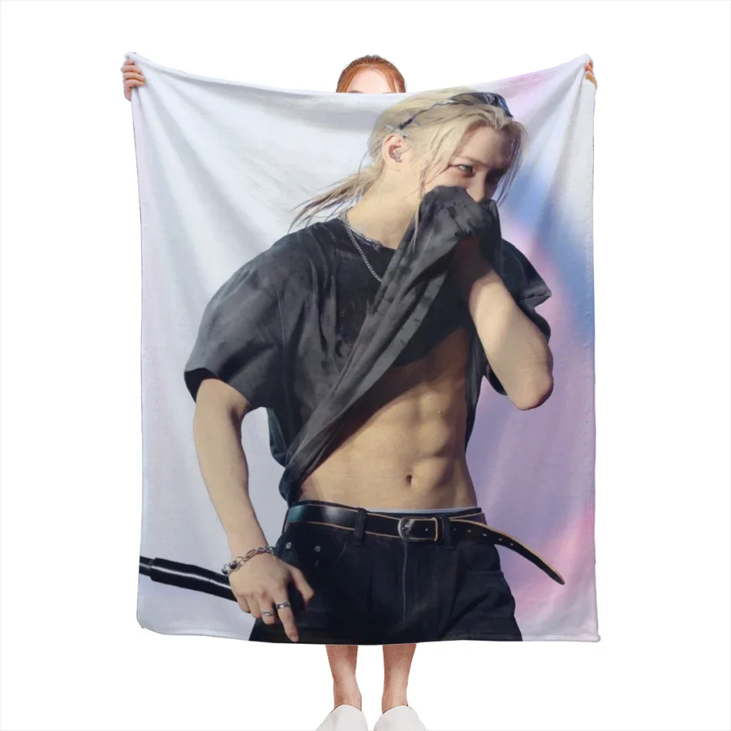 Hot-KPOP-Like-Stray-K-Kids Fashion Blanket Printed Throw Blanket Plush Fluffy Flanne Soft Throws for Sofa Couch and Bed 4