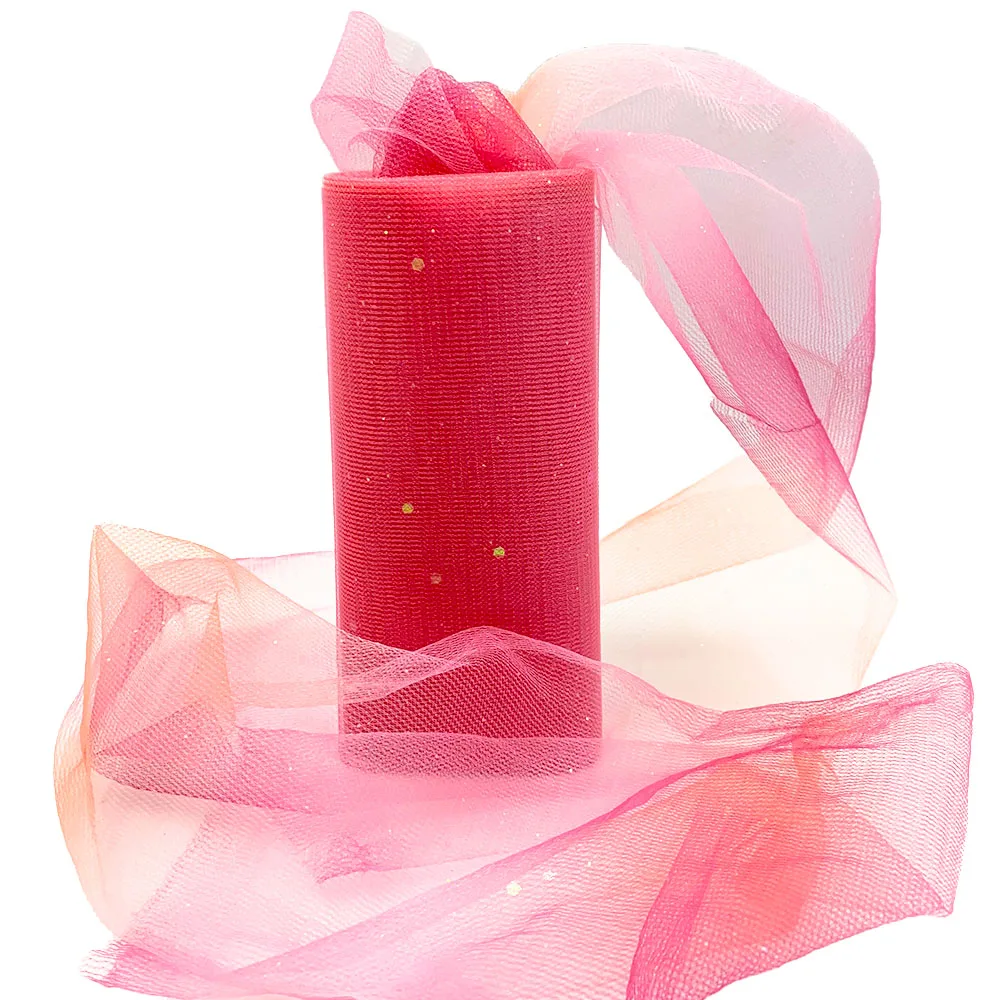 Assorted Glitter Rainbow Tulle Netting Roll - Vibrant Colors for DIY Crafts and Party Decor