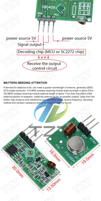 Modulo Trasmettitore Ricevitore RF 433MHz - Per Arduino E Raspberry Pi - Foto 9