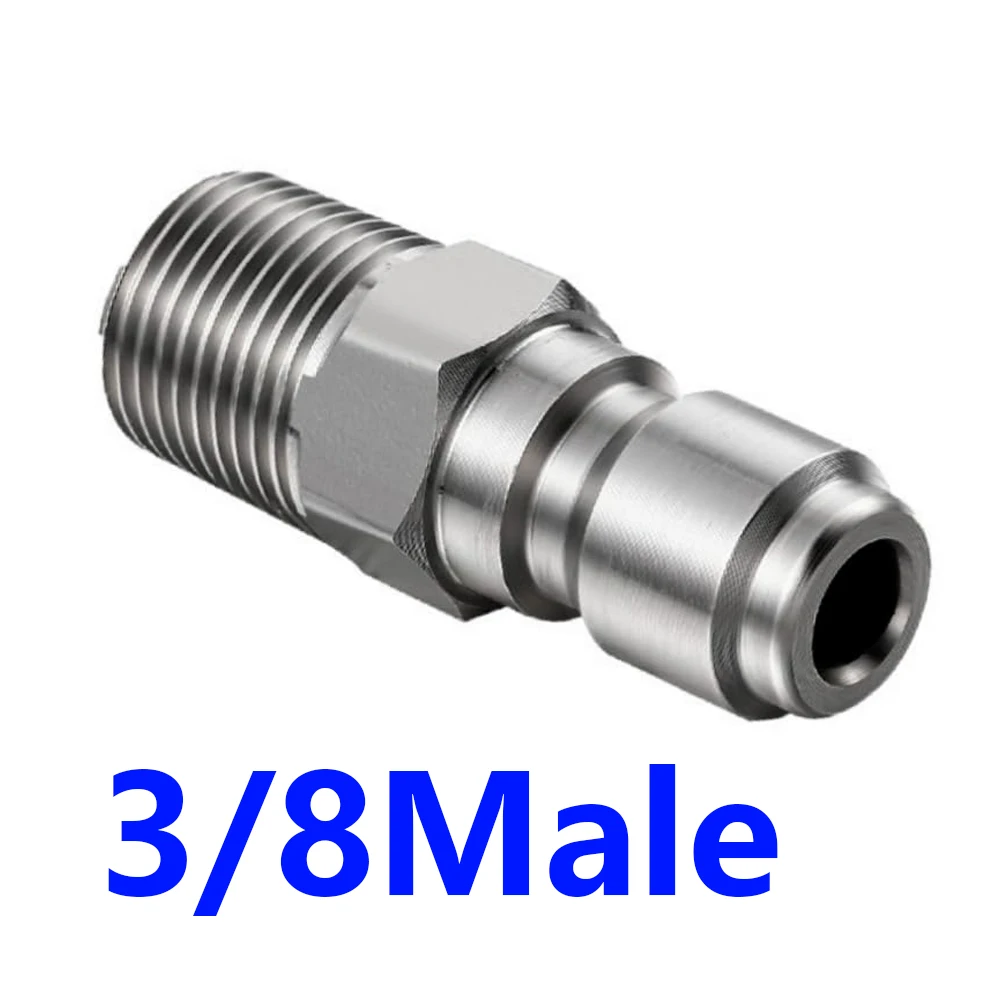 Set di 8 adattatori per idropulitrice ad attacco rapido da 3/8, in acciaio inox, per una maggiore efficienza