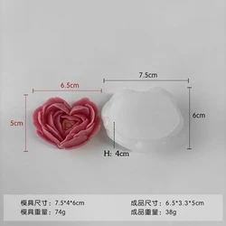 Heart-Shaped Rose Silicone Mold for DIY Crafts and Desserts (83002488)