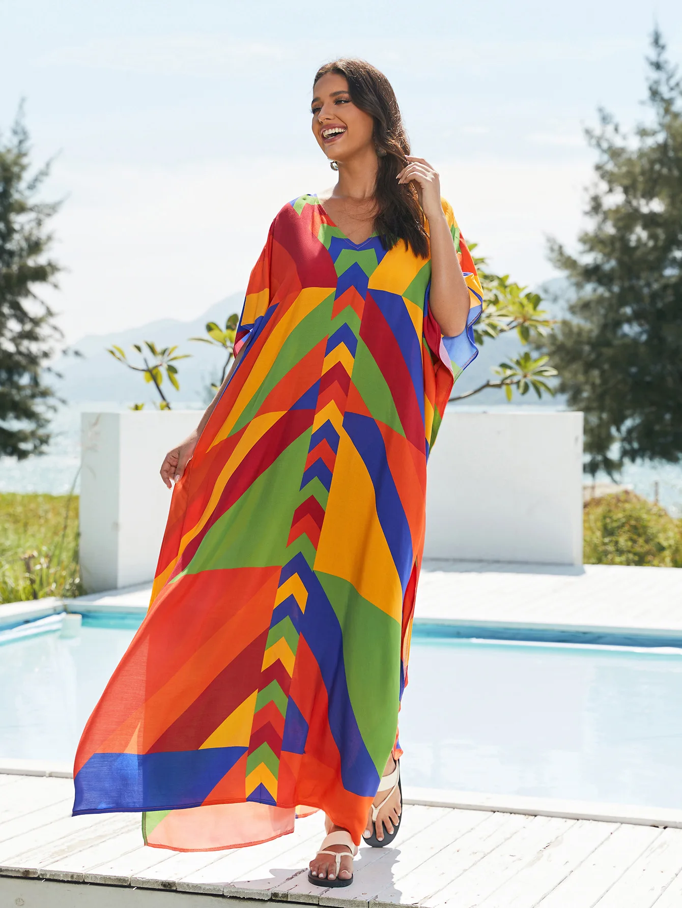 여성용 프린트 터키 카프탄 비키니 세트, 비치웨어 비키니 커버 업, 맥시 원피스 목욕 세트, 여름 복장