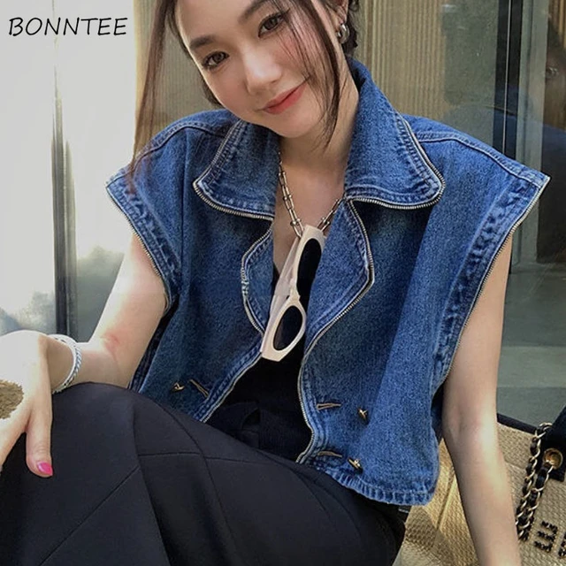 Custom Design Millennial Style Gradient Cropped Denim Sleeveless Jacket  Waistcoat Corean - China Custom Made Vests and Loose Fitness Singlet price  | Made-in-China.com