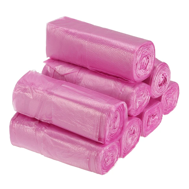 8/16 Rolls Small Trash Bags Pink 2-4 Gallon Thicken Disposable Garbage Bags  for Office