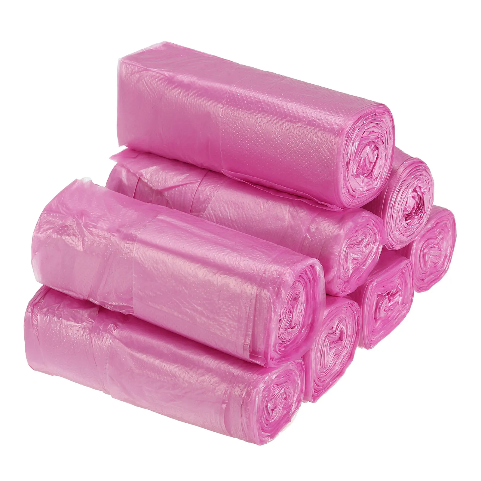 8/16 Rolls Small Trash Bags Pink 2-4 Gallon Thicken Disposable
