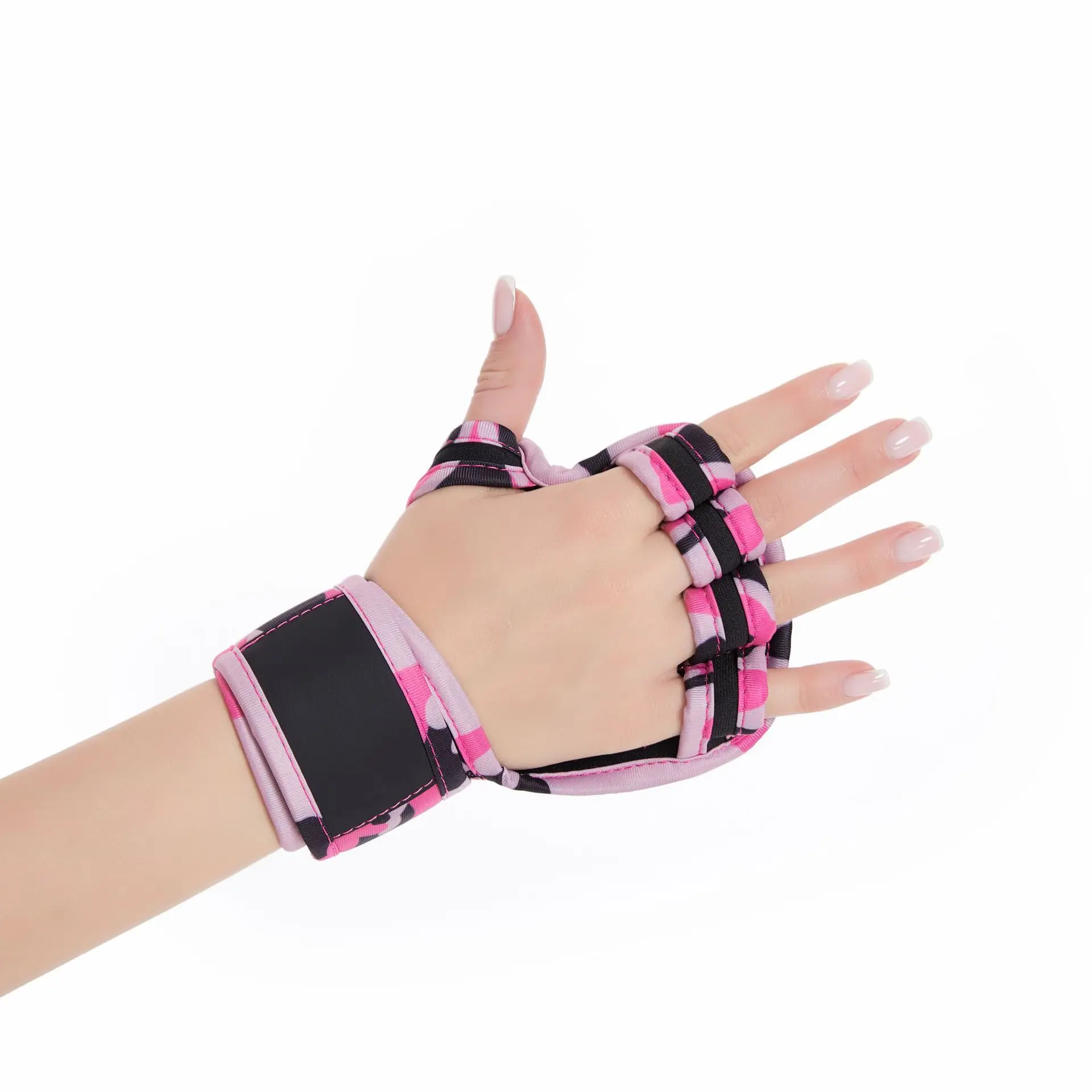1Pair Weightlifting Training Gloves Camouflage half finger Fitness Sports Body Building Gymnastics Gym Hand Wrist Palm Protector