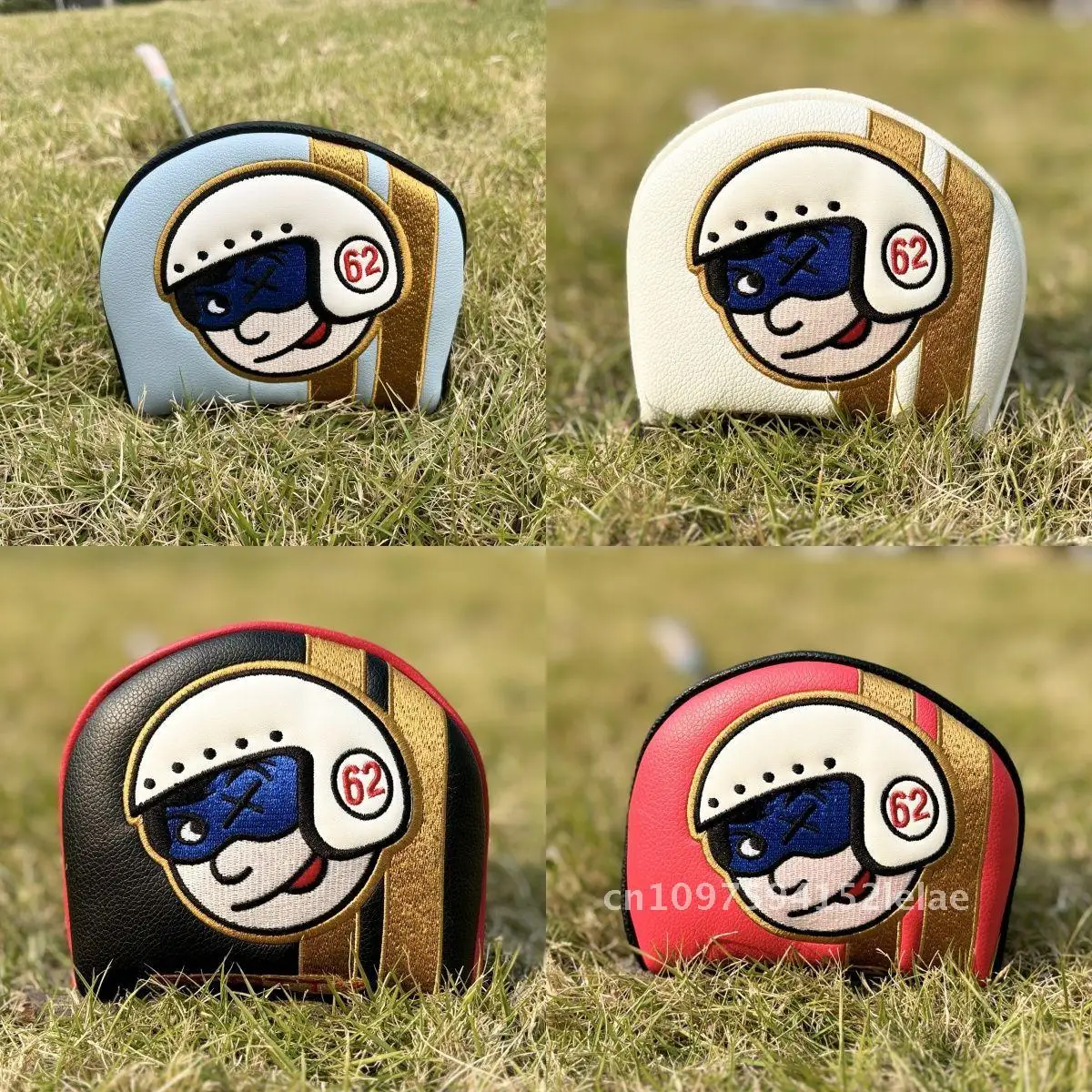 Golf Push Rod Ball Head Protective Cover Motorcycle Boy PU Half Round Straight Iron Wood Rod Ball Head Cap Cover