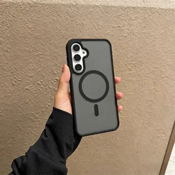 Candy Color Matte Translucent Magnetic Shockproof Phone Case - Galaxy S23 Ultra (Black)