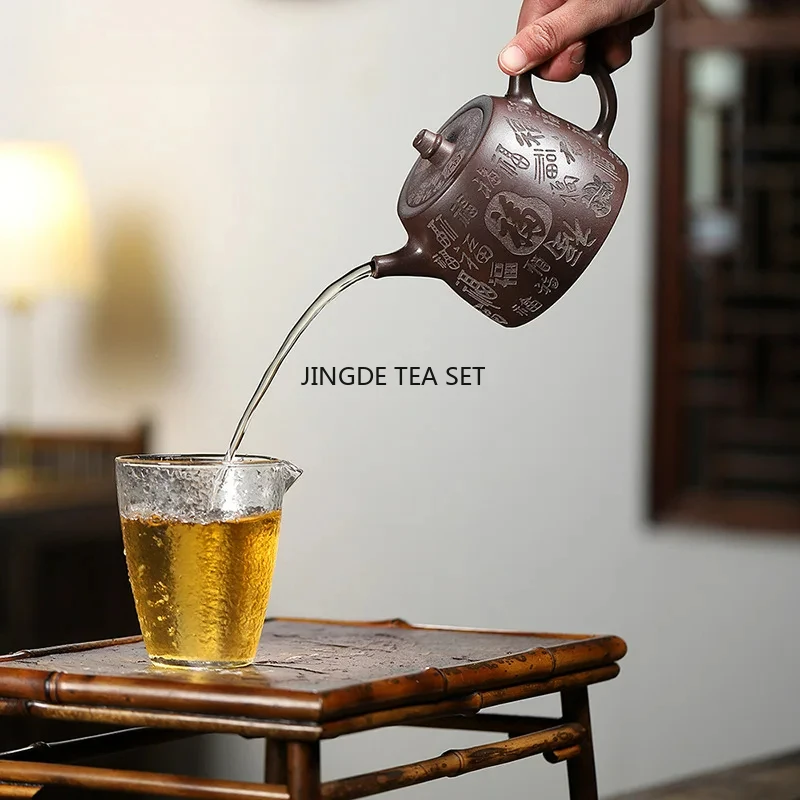 400ml Yixing Yixing Yixing Purple Clay Teapot Raw Mineral Purple Clay Handmade Teapot Kung Fu Tea Set