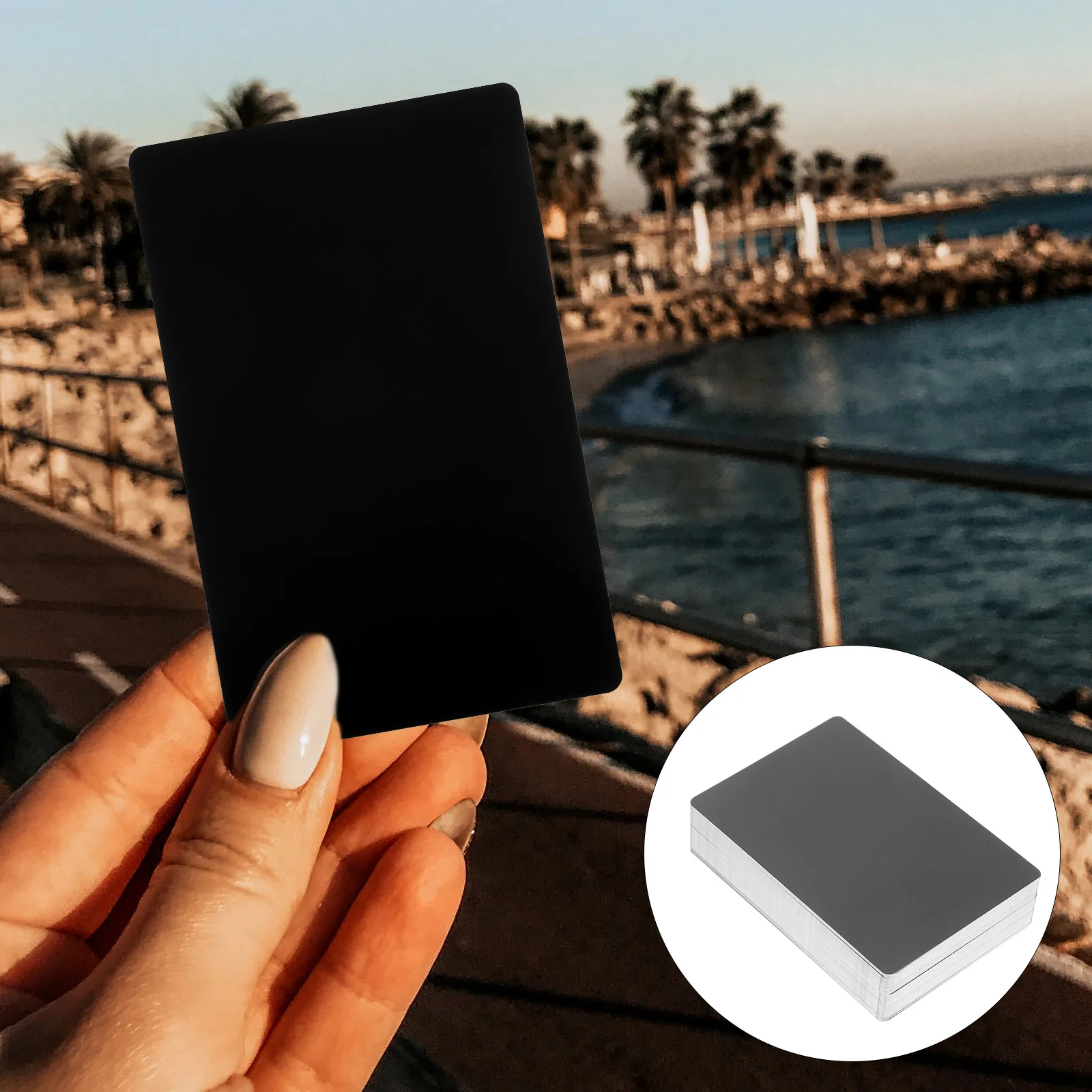 Aluminum Business Cards for Engraving Fiber Optic Machine Silver Sublimation Blanks