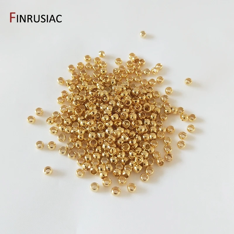 Wholesale 2.5mm Crimp Beads 18K Gold Plated Crimp End Beads For Jewelry  Making Supplies