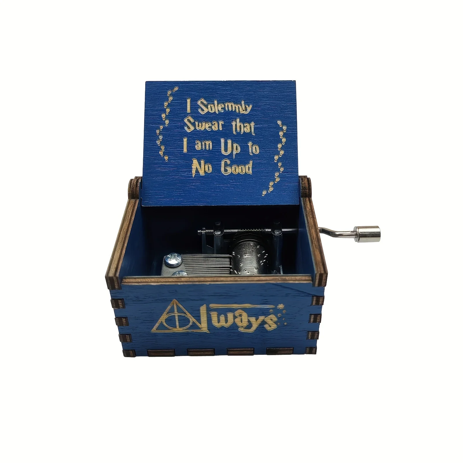 Carousel Music Box Music Box Children Music Box Blue Wooden Antique Carved Hand Cranked Novel Movie Theme Music Birthday Christmas Gifts