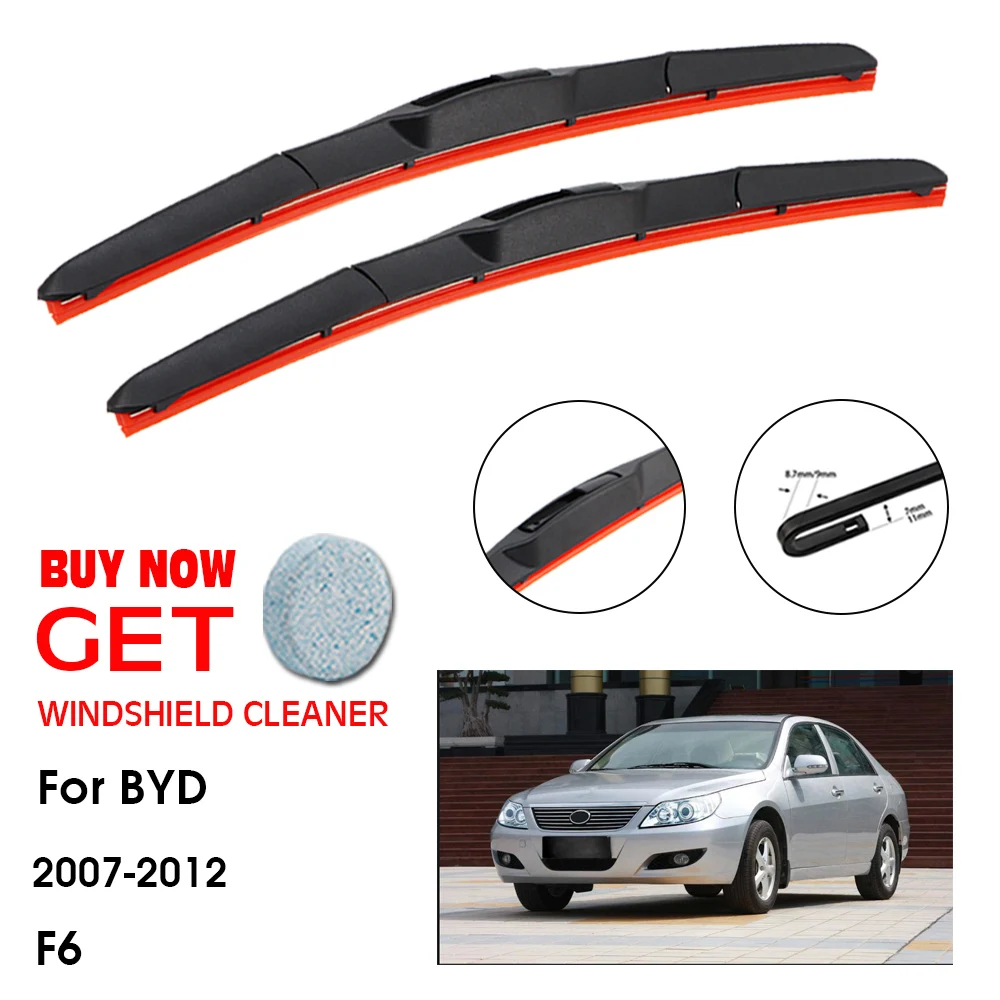 

Car Wiper For BYD F6 26"+18" 2007-2012 Front Window Washer Windscreen Windshield Silica Gel Wiper Blades Accessorie