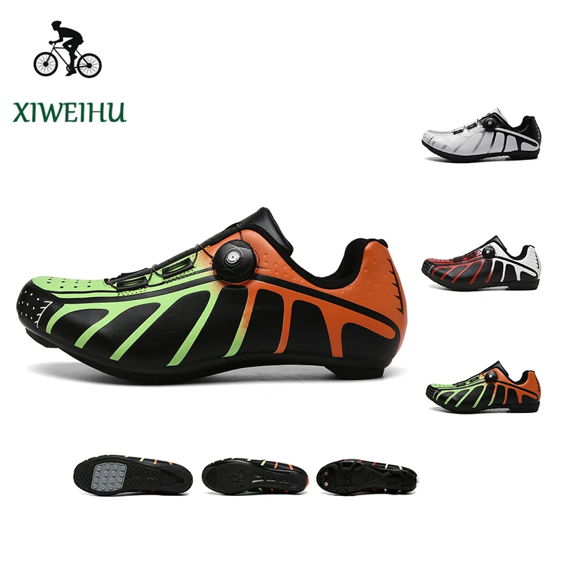 

XIWEIHU Professional Road Bike Cycling Shoes MTB RB Men Sneakers Locked Carbon Fiber Cleat Bicycle Riding Breathable