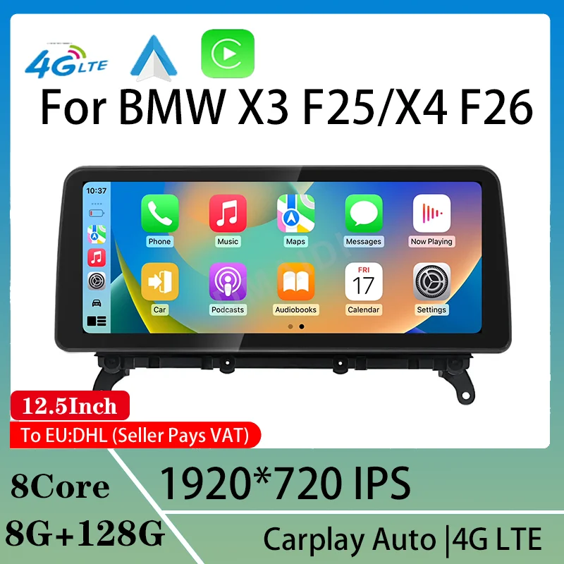 

Android13 For BMW X3 F25 X4 F26 Factory Price ID8 12.5" Car Multimedia Car Video Players Bluetooth GPS Navigation Carplay Screen
