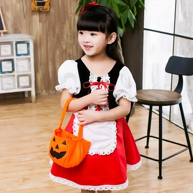 Princess Dress Party Dress Children Cos Masquerade Girls Costumes Festival Performance Costumes Little Red Riding Hood cosplay costume riding hood costume