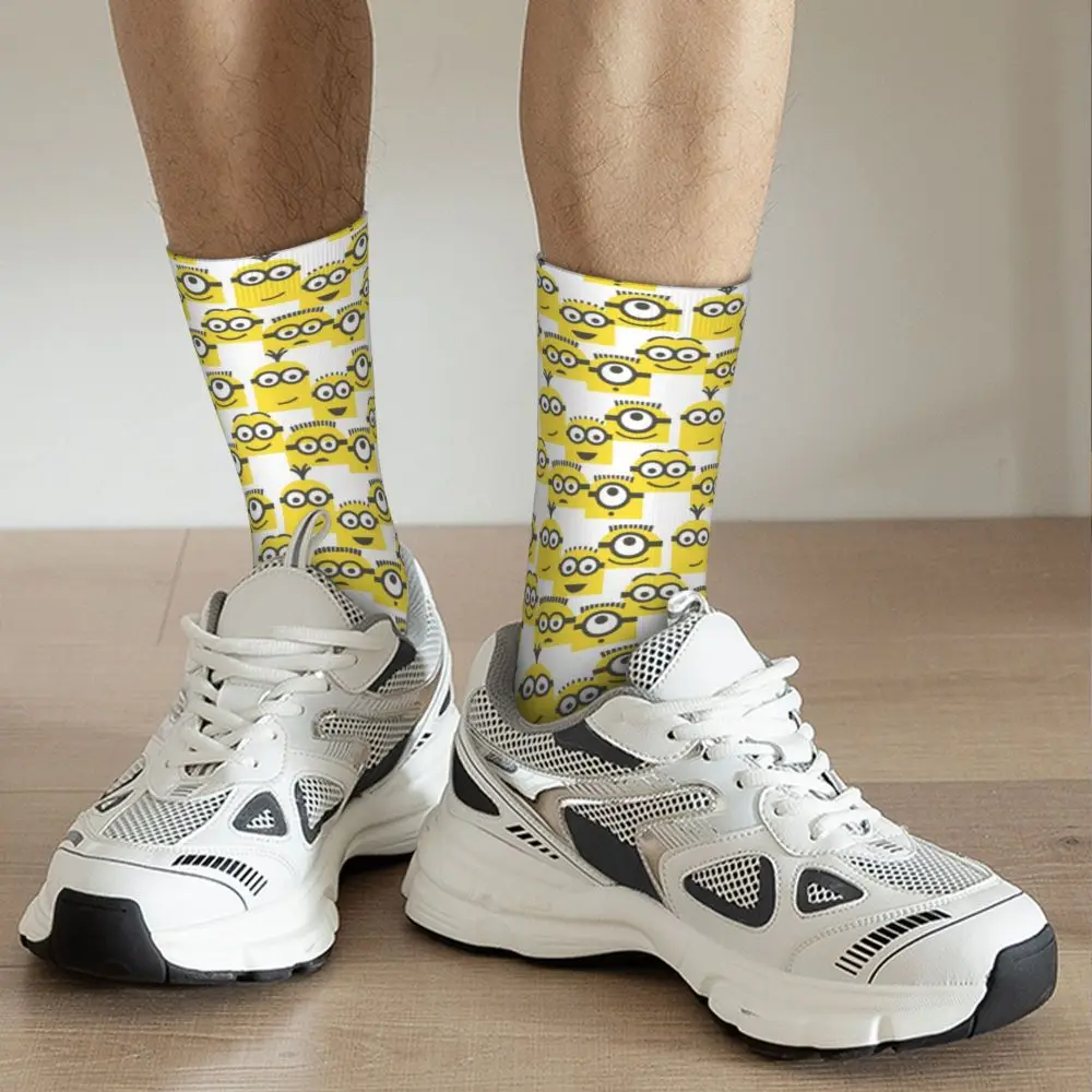 Custom Cool Print M- Minions Cartoon Socks for Women Men Stretchy Summer Autumn Winter M- Minions Bananas Crew Socks 219 S5426731a91d8422b83fd03a7ce3e924e6
