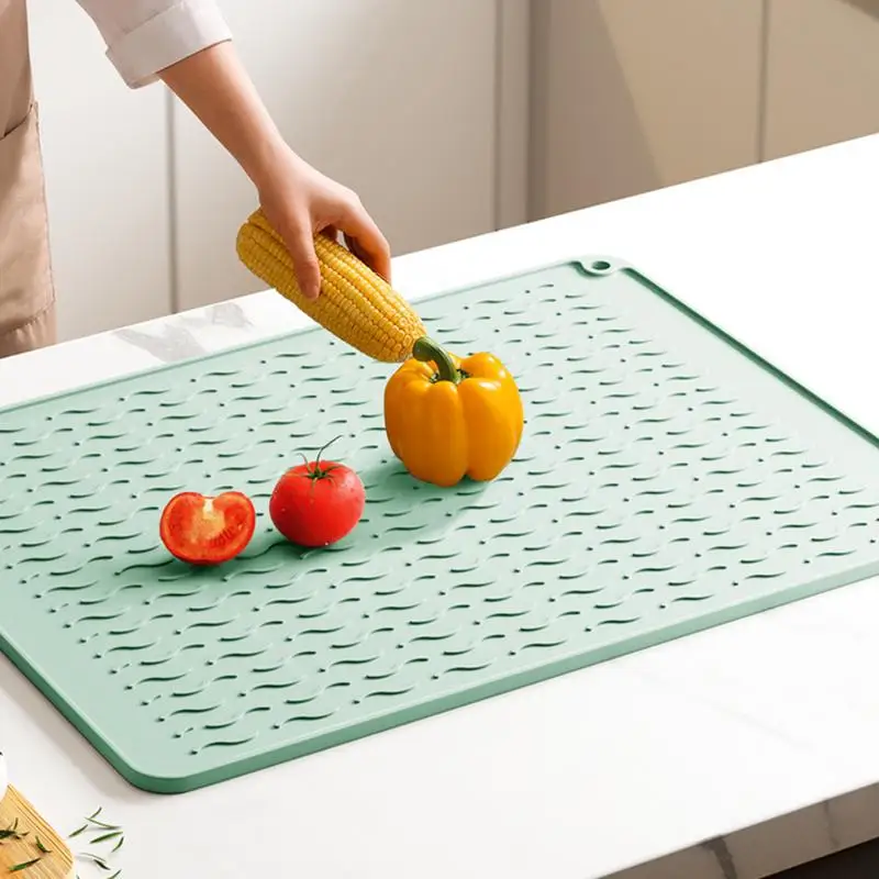 40 x 30cm Silicone Dish Drying Mat Heat Resistant Foldable Non-Slip Dish Draining  Mat Kitchen Countertop Drip Tray Sink Pad - AliExpress