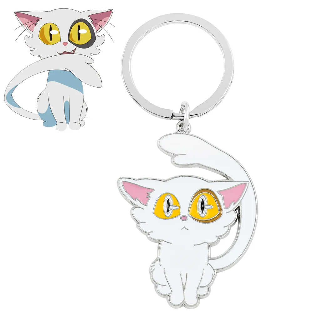

Suzume No Tojimari Keychain Anime Figure White Cat Minister Metal Pendant Keyring Car Phone Backpack Key Holder Decoration Gifts