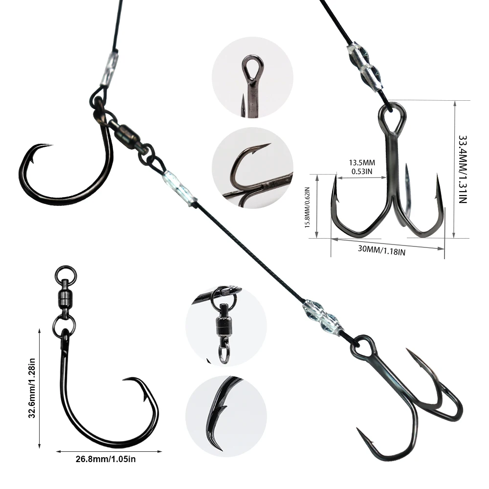 ZYZ 1 قطعة الحفارات الطعم الحي ستينغر تلاعب مع دائ...