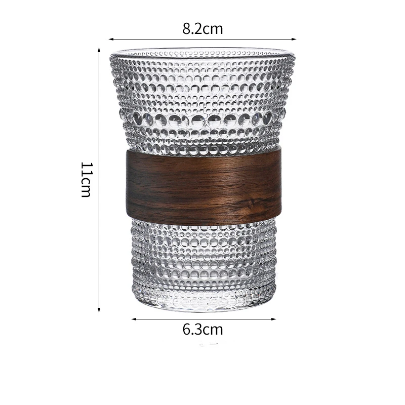Japanese Style Glass Coffee Cup with Wooden Sleeve...