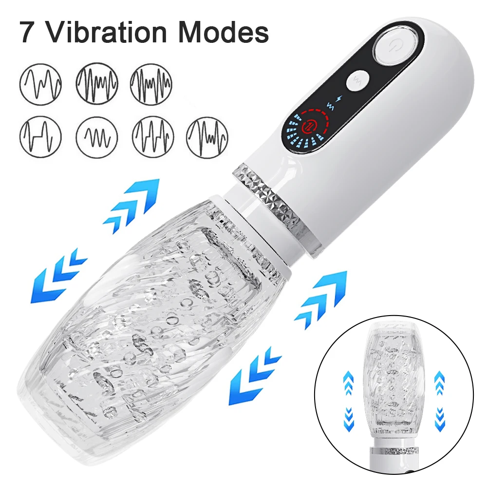 Male Masturbator Automatic Telescopic Rotating Vibrating For Men Glans Trainer Masturbation Cup Thrusting_voghion.com