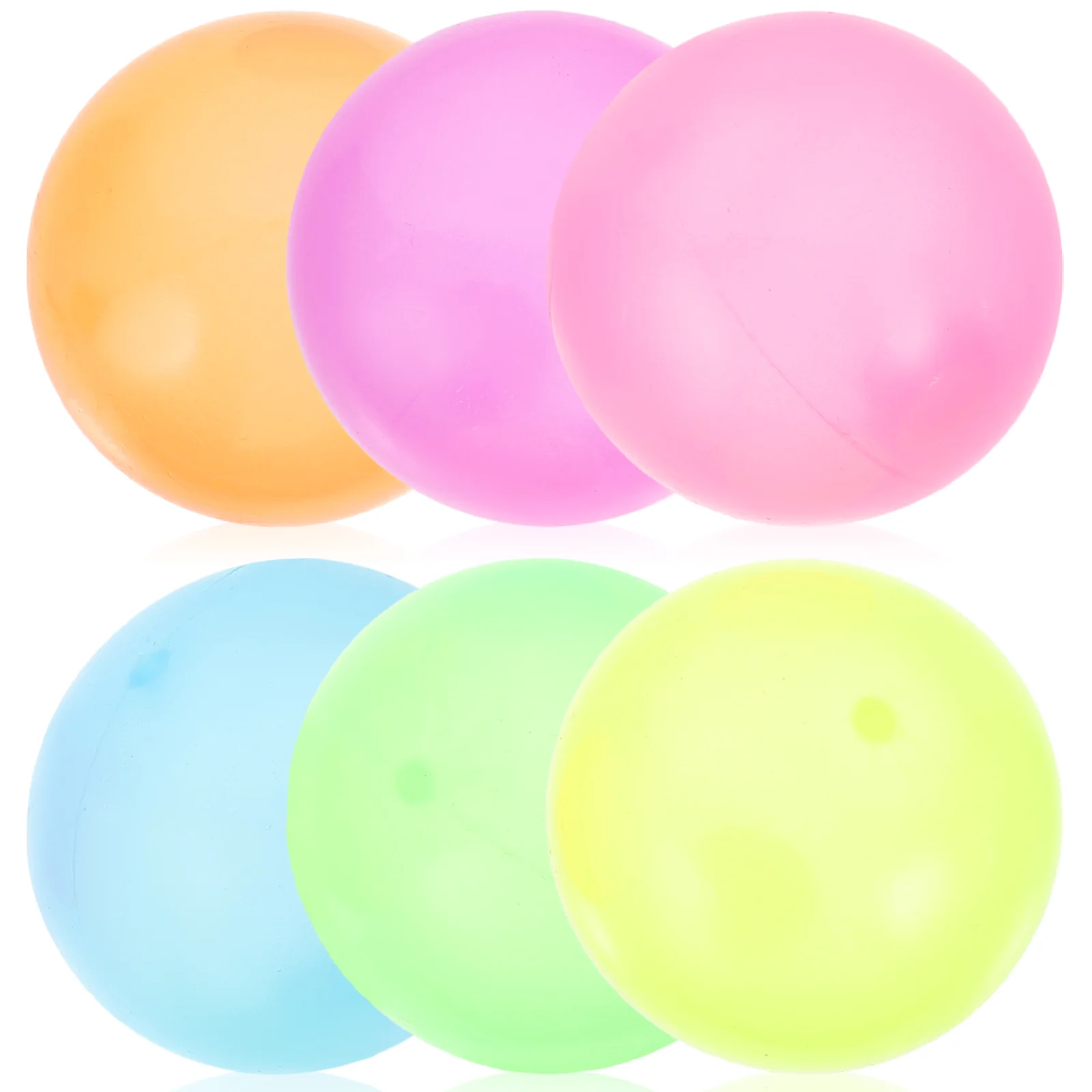 

4/6pcs Luminous Sticky Balls Bounce Glowing Stress Ball Sticky Wall Kids Throwing Decompression Ball Toys Glow In The Dark