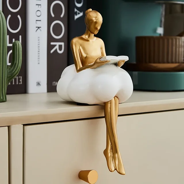 Sculpture de fille nuage, Statue d'art abstrait, décoration de Table moderne, décor de salle de luxe pour la maison, Design esthétique, artisanat 1