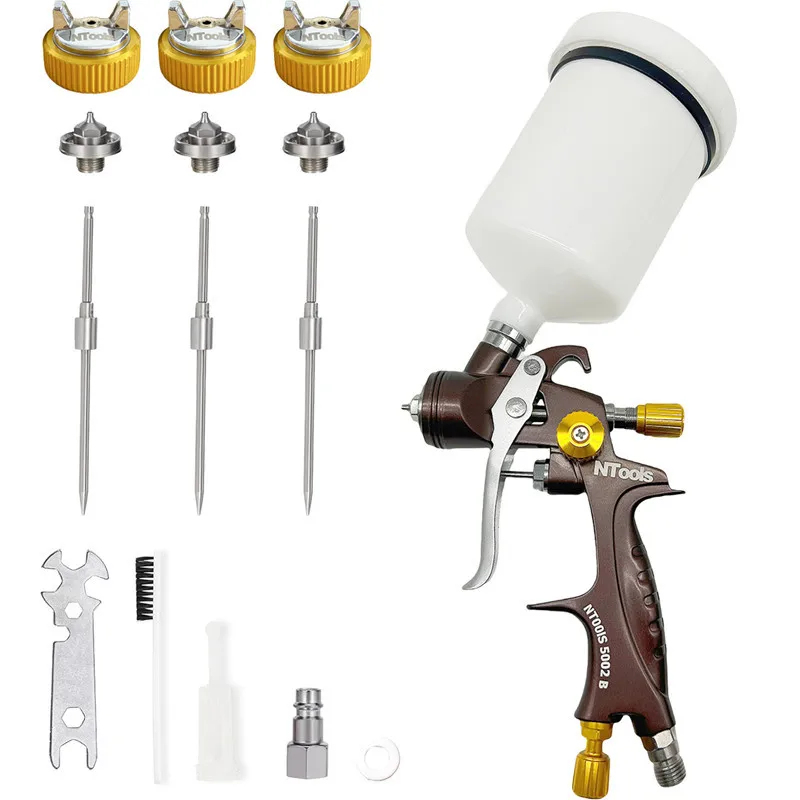 HVLP 페인팅 스프레이건 중력 스프레이건, 자동차 에어로그래프 수리, 공기 스프레이건 도구, 페인트 메탈릭 페인트 바니..