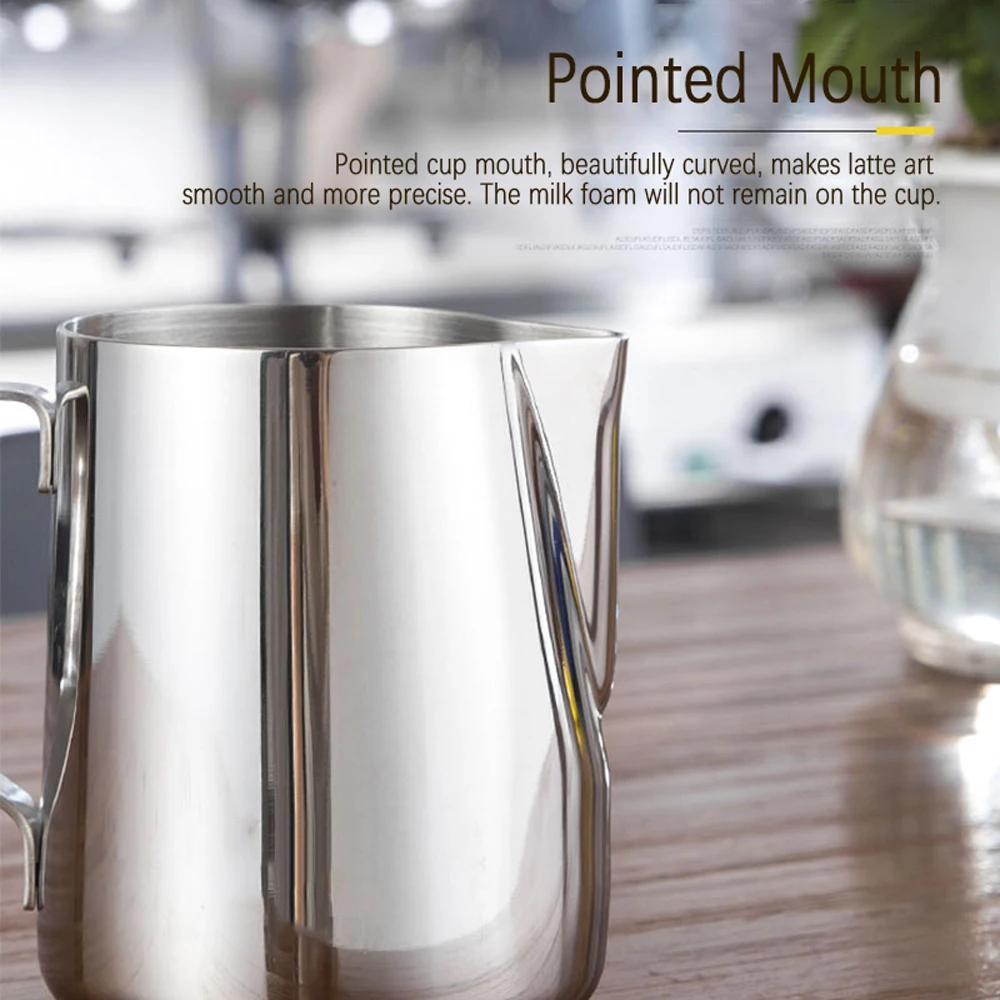 Milk Frothing Pitcher Stainless Steel Milk Frothing Cup Coffee Frother Cup 600ml, Size: 13x10cm