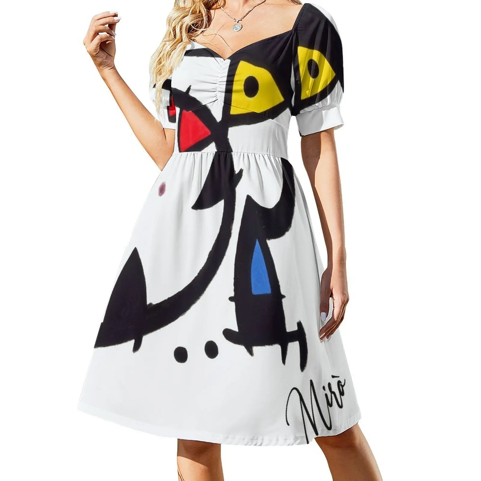Vestido de manga corta Mirò Falda de verano vestidos cortos Vestido atrevido