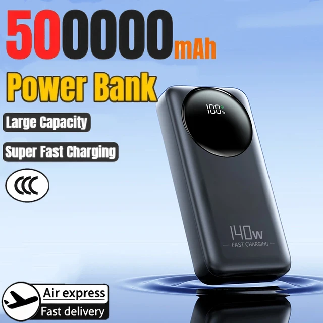 Batterie externe portable Xiaomi 500000mAh 140W à charge ultra-rapide pour iPhone Huawei Samsung 1